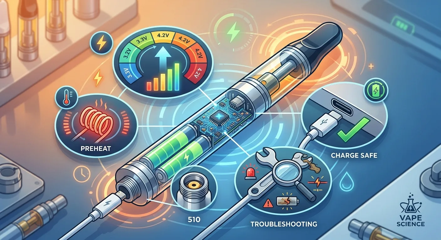 510 Thread Battery Guide: Voltage, Preheat, Charging Safety, and Troubleshooting