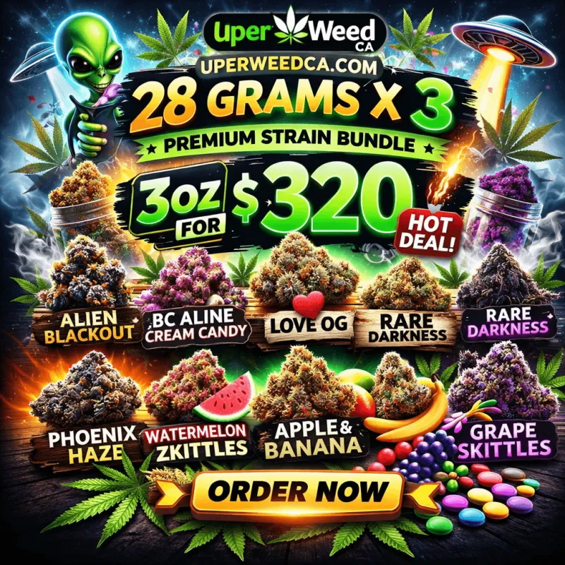 Three-ounce premium cannabis flower bundle with multiple strain choices