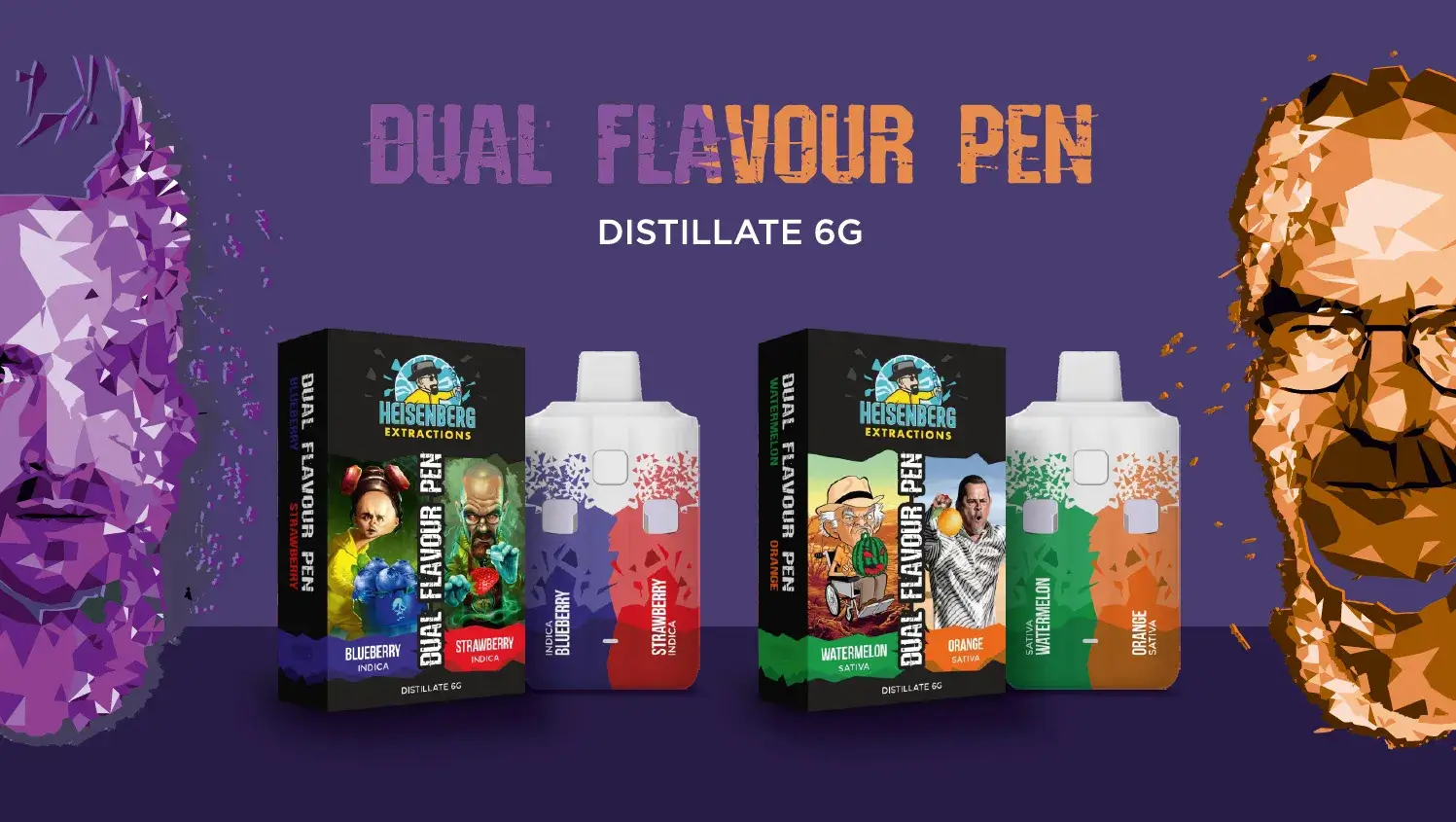 Blueberry Strawberry 6g THC Vape -  Heisenberg 6 Gram Vape