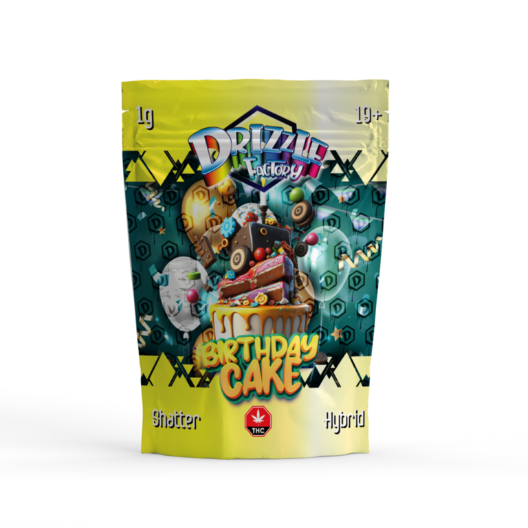 Bubblegum Sherbet Drizzle Shatter colourful 1g Indica pouch 2
