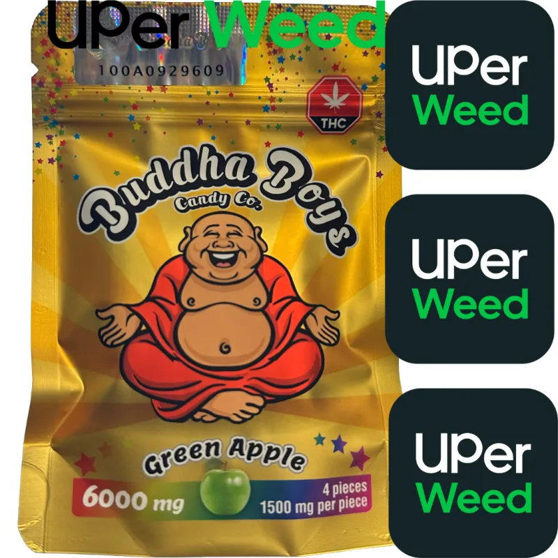 "Green Apple" 6000mg Buddha Boys THC Gummies