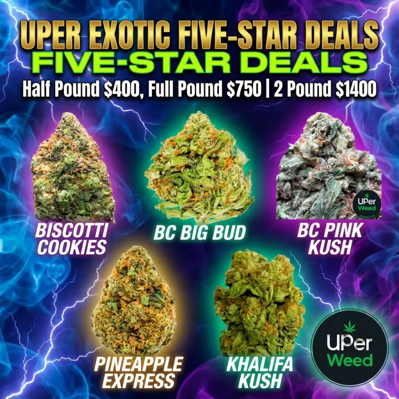 Bulk indica cannabis flower from Uper Weed, available in Half Pound, Full Pound and 2 Pound sizes for Canadian online delivery. 2