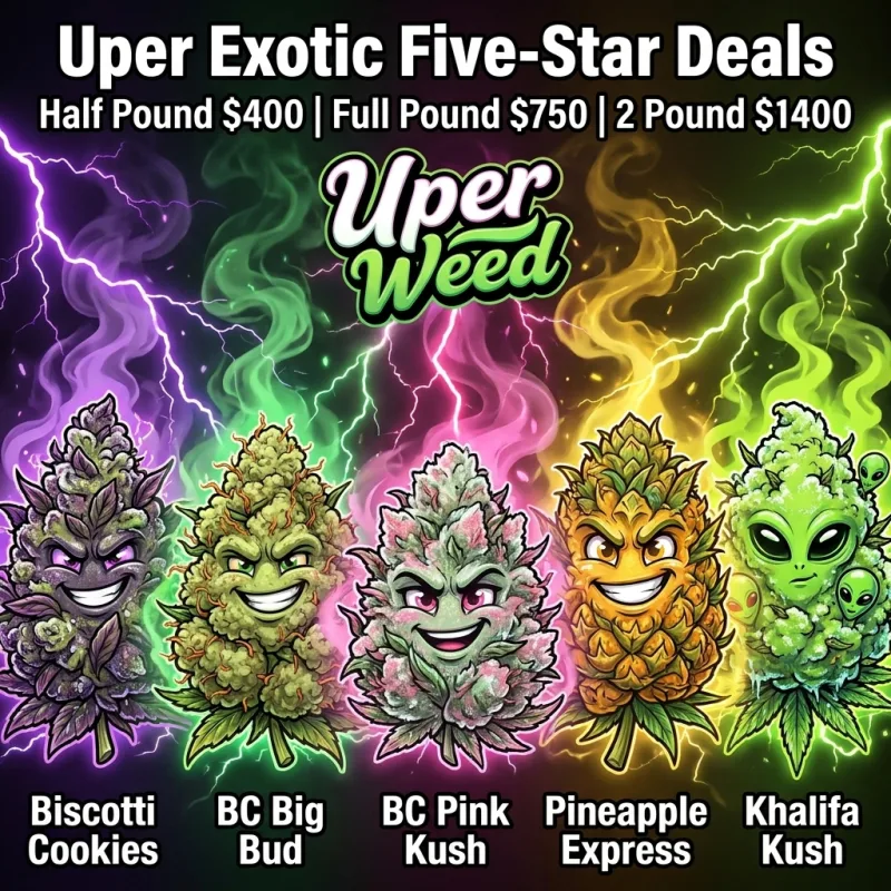 Bulk indica cannabis flower from Uper Weed, available in Half Pound, Full Pound and 2 Pound sizes for Canadian online delivery. 3