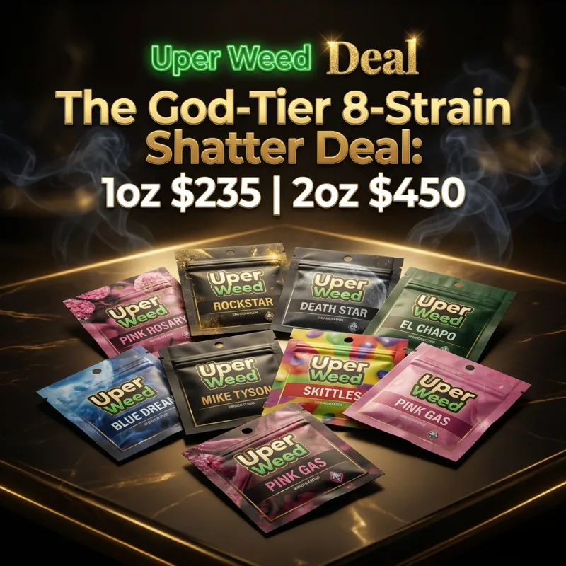 The God-Tier 8-Strain Shatter Deal: 1oz $235 | 2oz $450