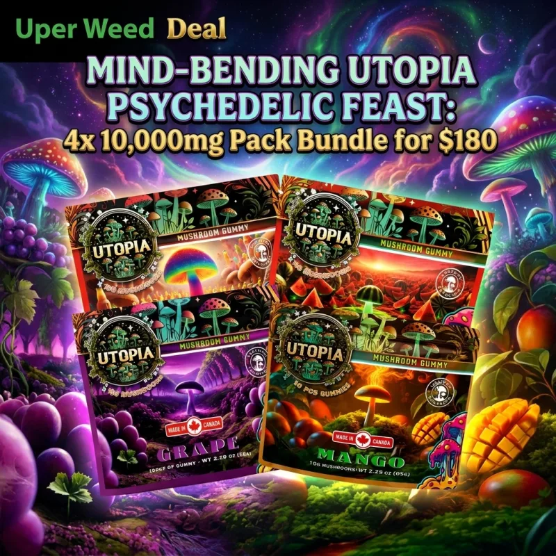 Mind-Bending Utopia Psychedelic Feast: 4x 10,000mg Pack Bundle for $180