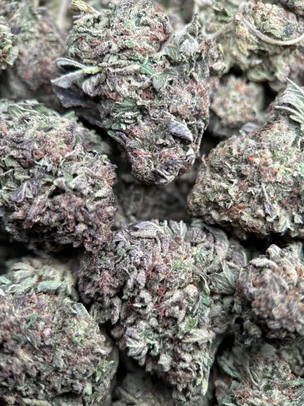 Dense crystalline Death Star indica cannabis buds 3