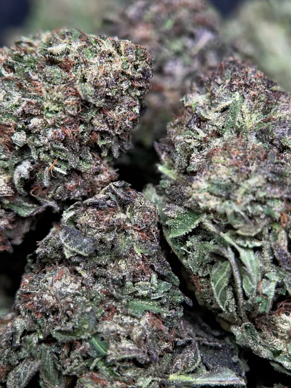 Dense crystalline Death Star indica cannabis buds 6