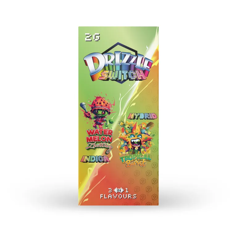 Watermelon Zkittlez and Tropical Burst Drizzle Switch package and device 1