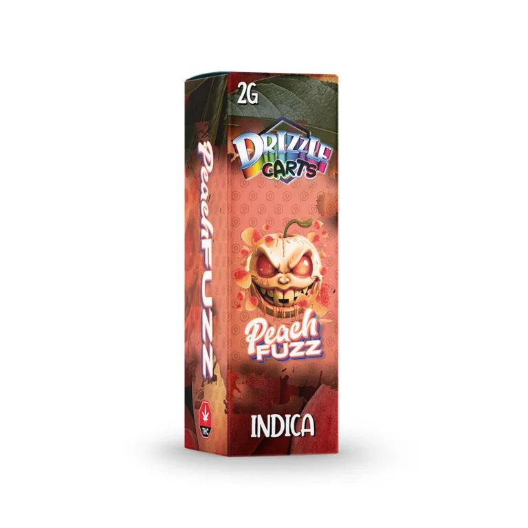 Icy blue Drizzle Carts White Freeze 2g Hybrid package with snowman artwork 25
