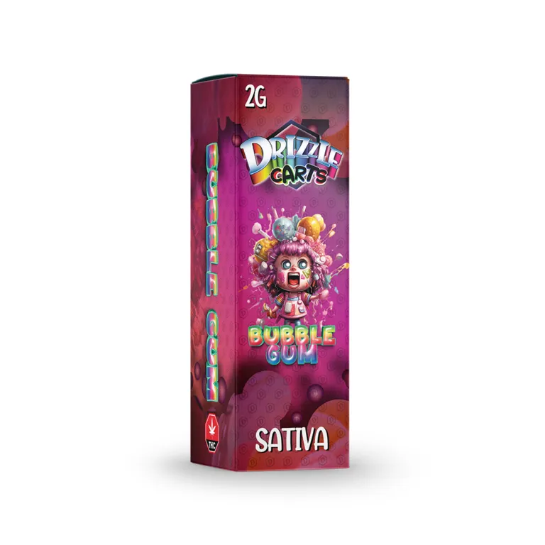 Icy blue Drizzle Carts White Freeze 2g Hybrid package with snowman artwork 51