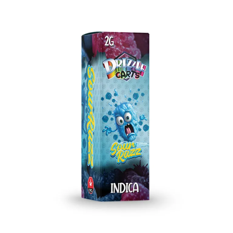 Pink Drizzle Carts Bubble Gum 2g Sativa cartridge package with candy-style art 22