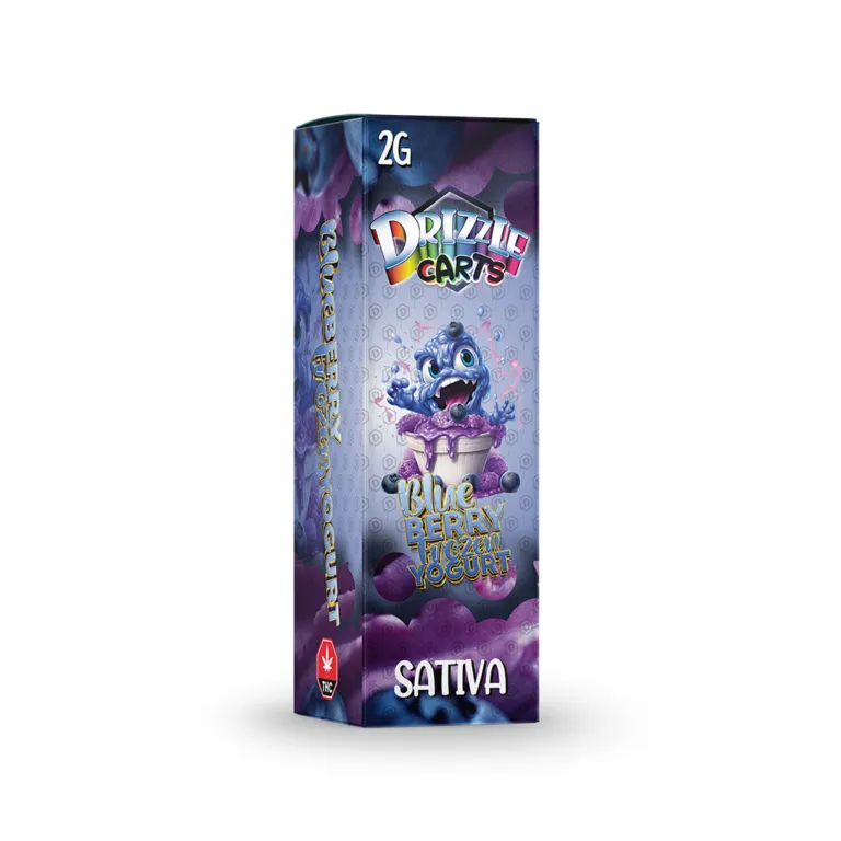 Pink and white Strawberry Short Cake Drizzle 2g cartridge box labelled Sativa 13