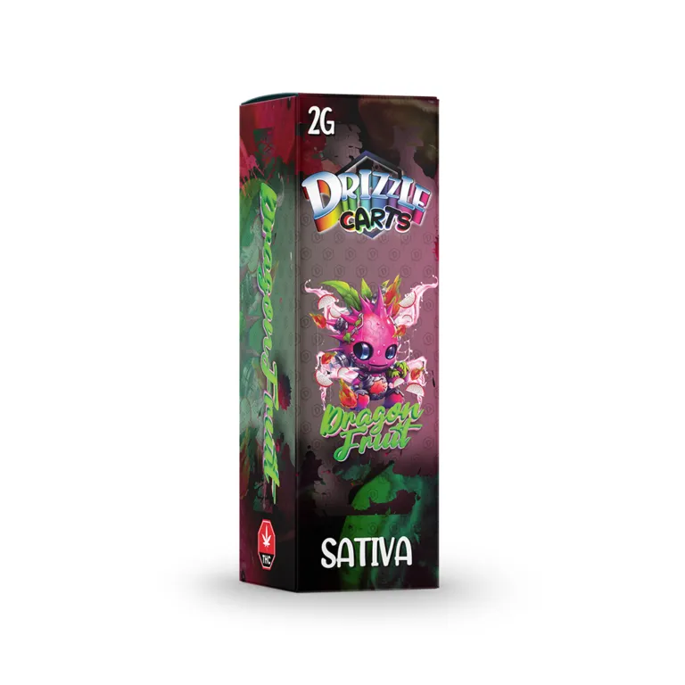 Red Drizzle Carts Rainbow Skittlez 2g Hybrid box with rainbow character 22