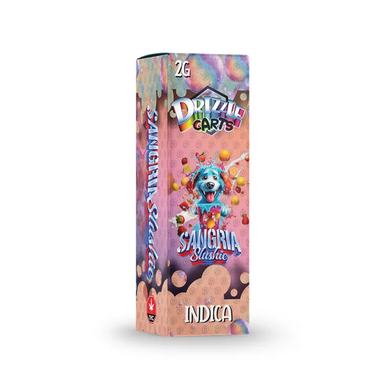 Tan and brown Drizzle Carts French Vanilla 2g Hybrid package 30