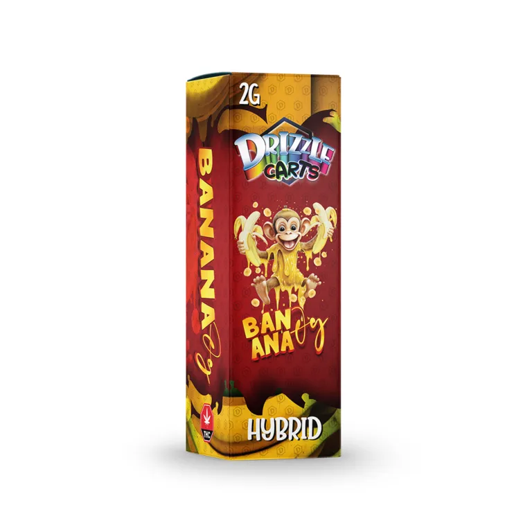 Tan and brown Drizzle Carts French Vanilla 2g Hybrid package 7