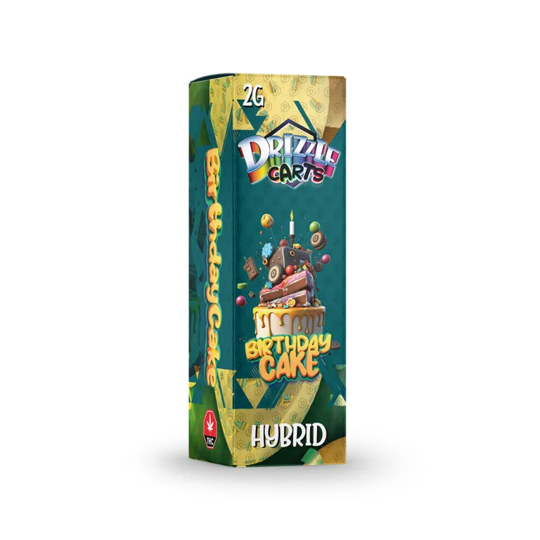 Teal Drizzle Carts Birthday Cake 2g Hybrid package with cake artwork 1