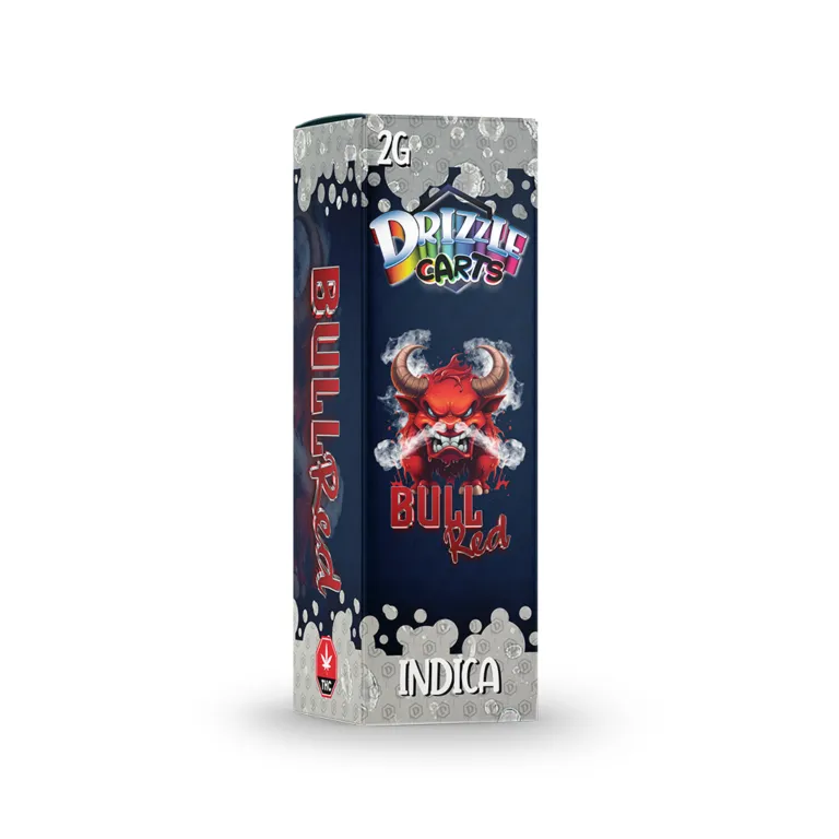 Blue and orange Pineapple Punch Drizzle 2g cartridge box marked Sativa 30
