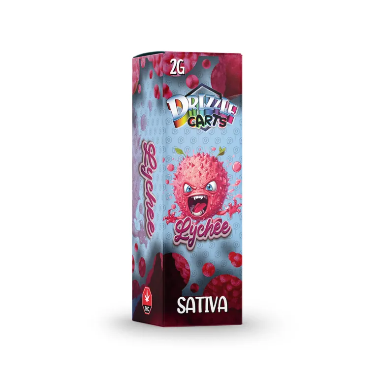 Pink Drizzle Carts Bubble Gum 2g Sativa cartridge package with candy-style art 7