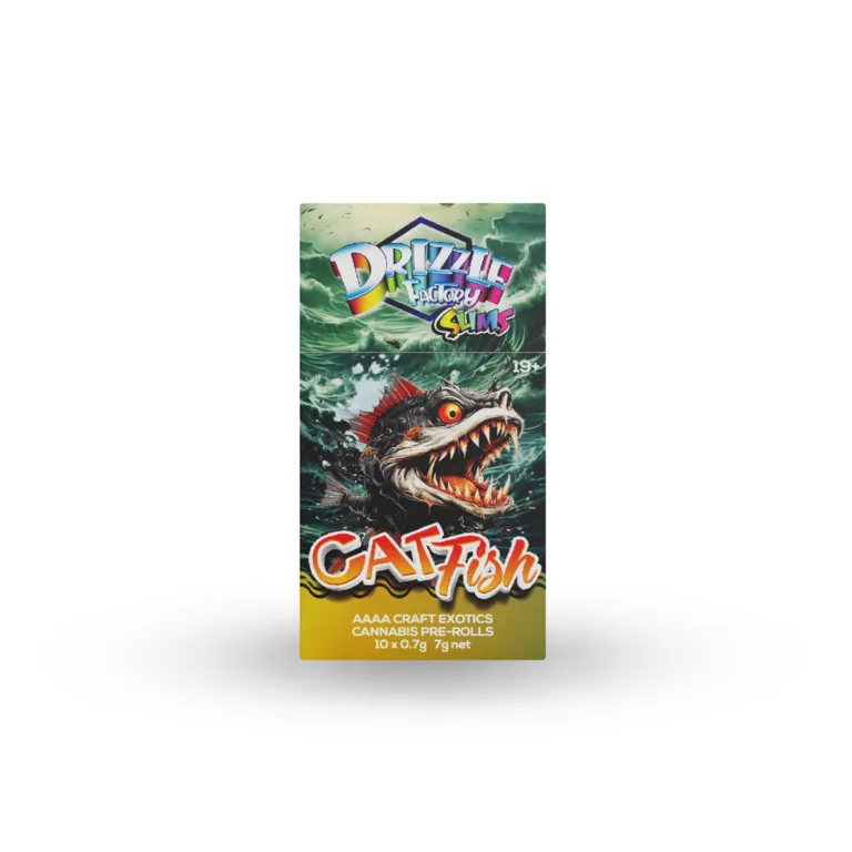 Drizzle Factory package containing 10 slim infused cannabis pre-rolls 10