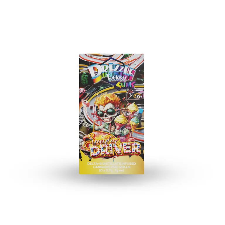 Drizzle Factory package containing 10 slim infused cannabis pre-rolls 13