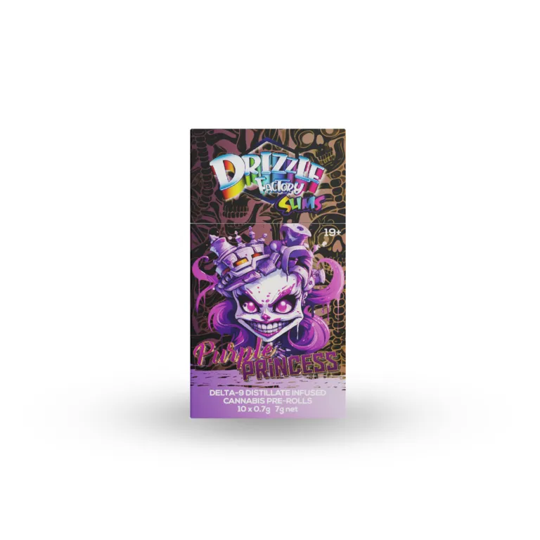 Drizzle Factory package containing 10 slim infused cannabis pre-rolls 5