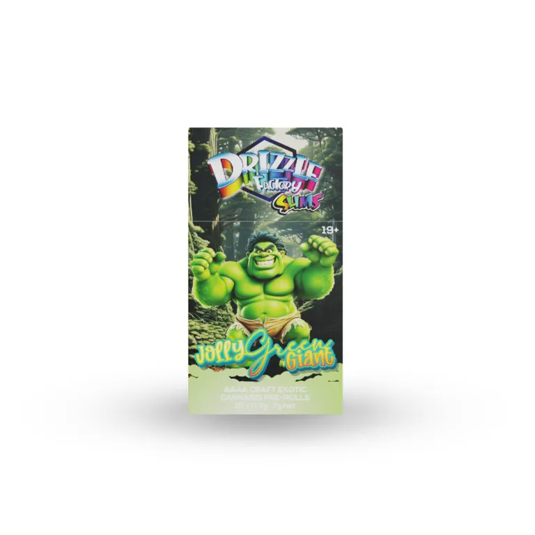 Drizzle Factory package containing 10 slim infused cannabis pre-rolls 8