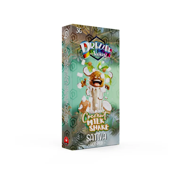 Tropical green Drizzle Coconut Milk Shake 3g Sativa vape package 2