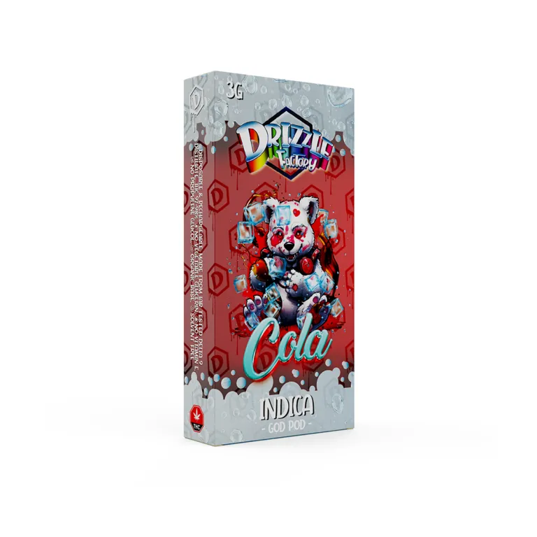 Red-and-silver Drizzle Factory Cola 3g Indica GOD POD box 2