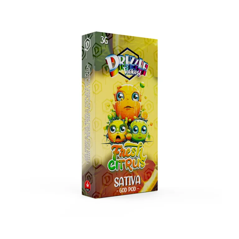 Fresh Citrus Drizzle Factory 3g vape and Sativa citrus box 2