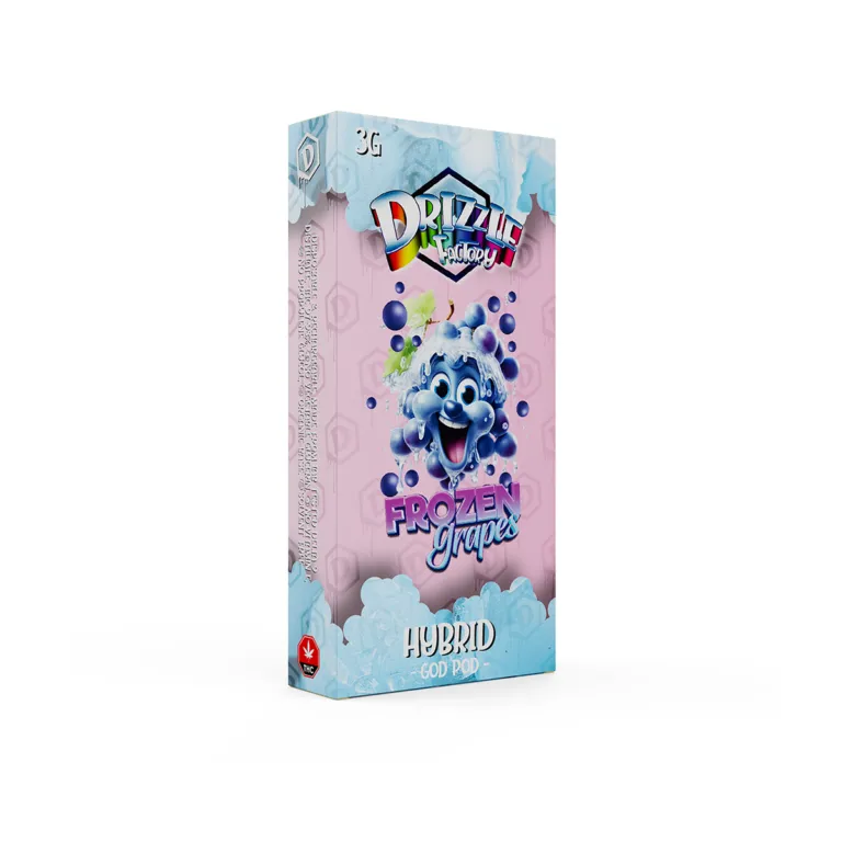 Frozen Grapes Drizzle Factory 3g vape and pink-blue Hybrid box 2