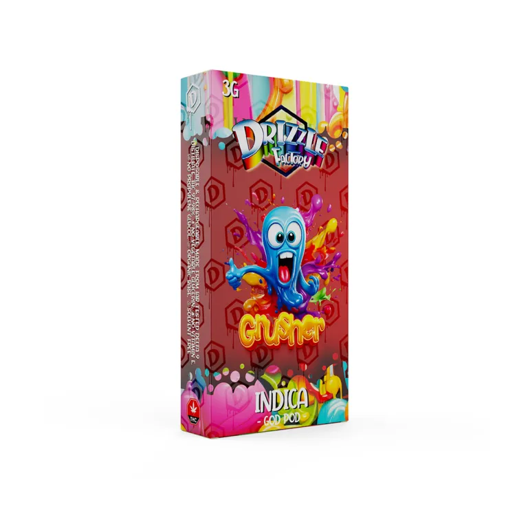Gusher Drizzle Factory 3g vape and multicolour Indica God Pod box 2