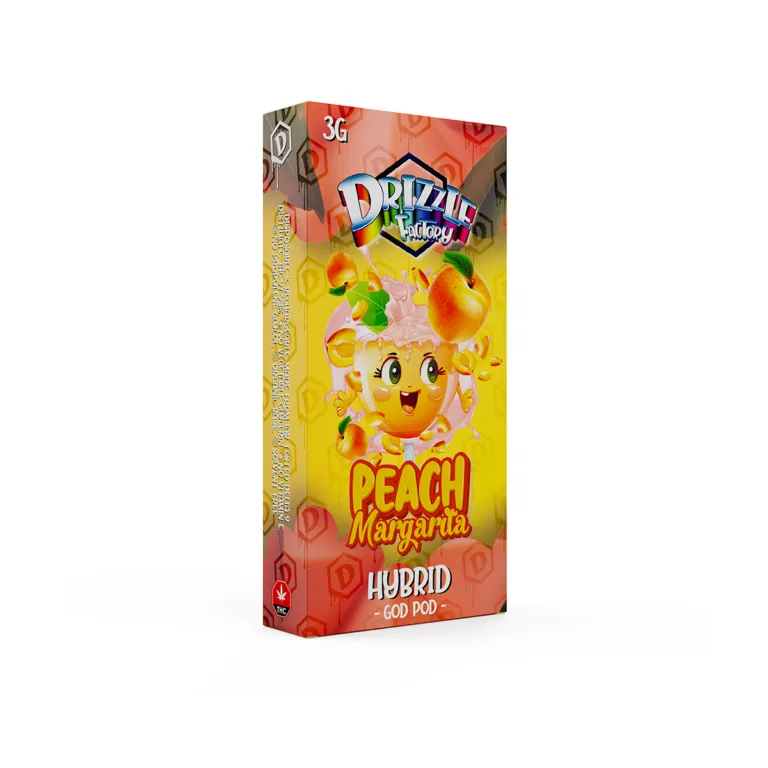 Drizzle Factory Peach Margarita 3g GOD POD disposable package marked Hybrid 2