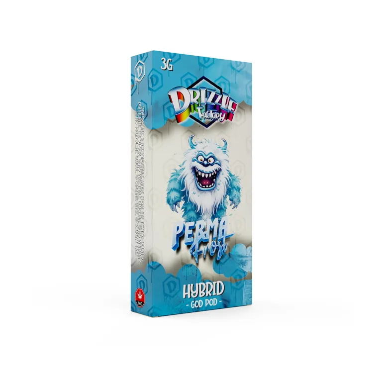 Drizzle Factory Perma-Frost 3g GOD POD disposable with Hybrid label 2