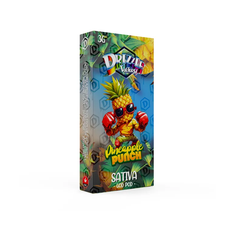 Blue tropical Drizzle Factory Pineapple Punch 3g Sativa vape box 2