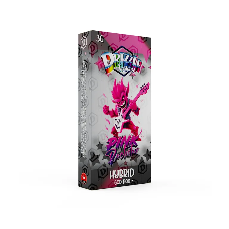Black white and pink Drizzle Factory Pink Rockstar 3g Hybrid vape 2