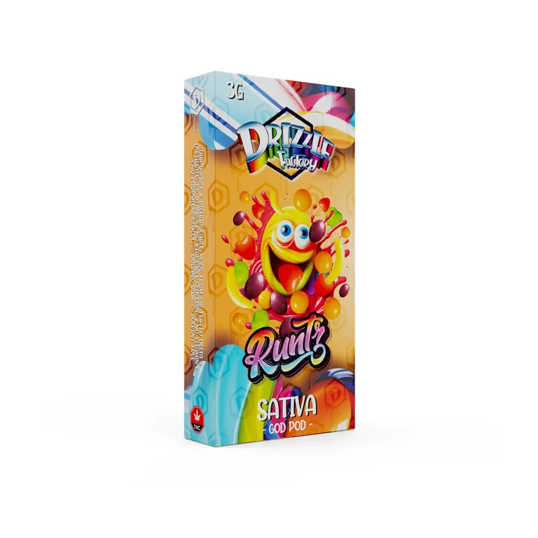 Orange Drizzle Factory Runtz 3g Sativa disposable vape and box 2