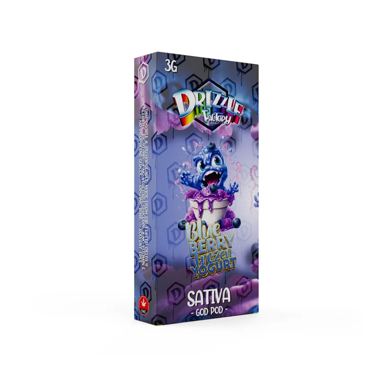 Purple-blue Drizzle Blueberry Frozen Yogurt 3g Sativa box 2