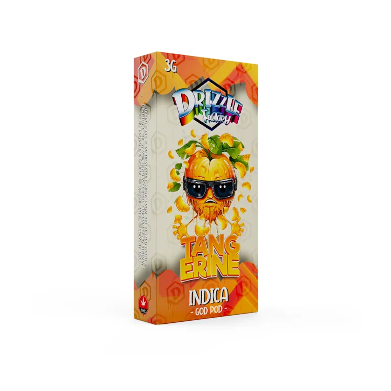 Tropical Burst-labelled 3g device paired with Tangerine Indica God Pod box 2