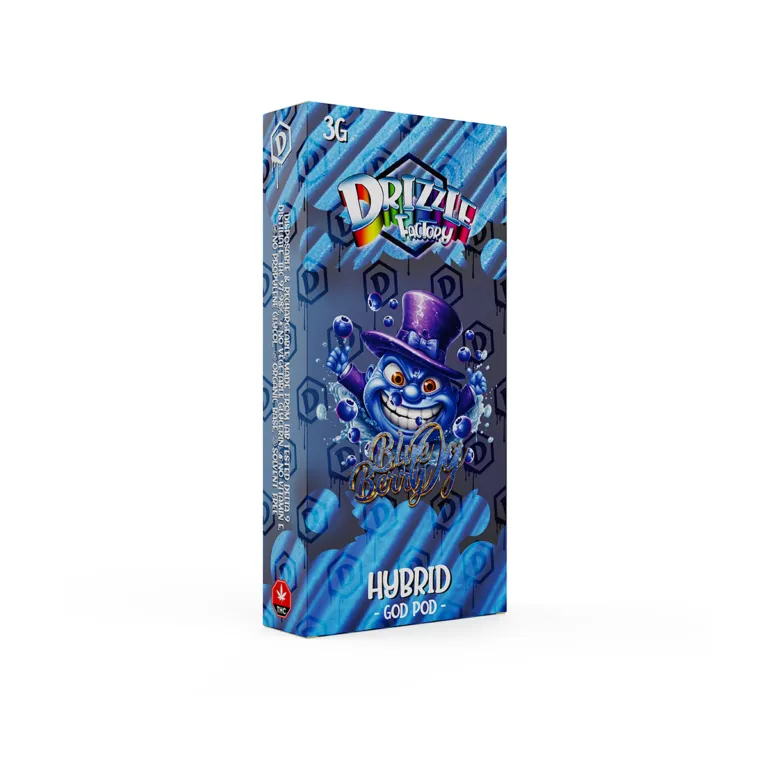 Deep blue Drizzle Blueberry 3g Hybrid GOD POD disposable box 2