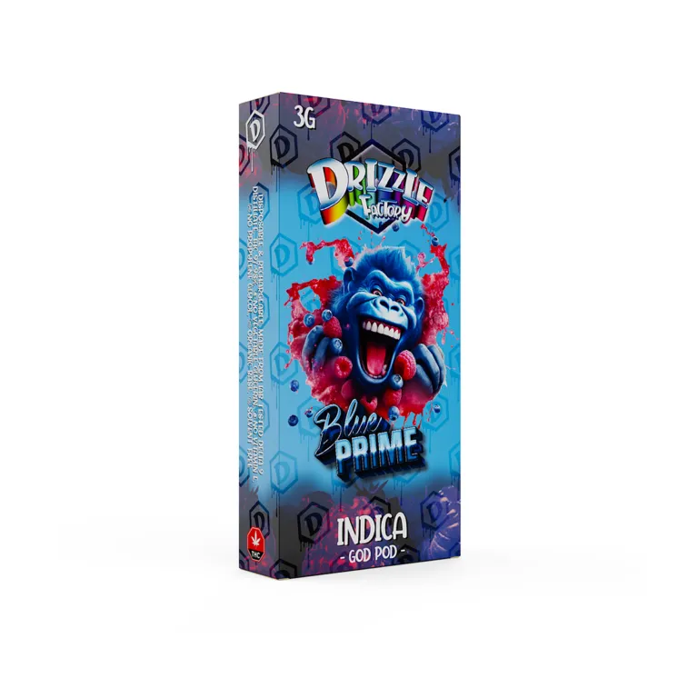 Blue Prime Drizzle Factory three-gram premium disposable vape packaging 2