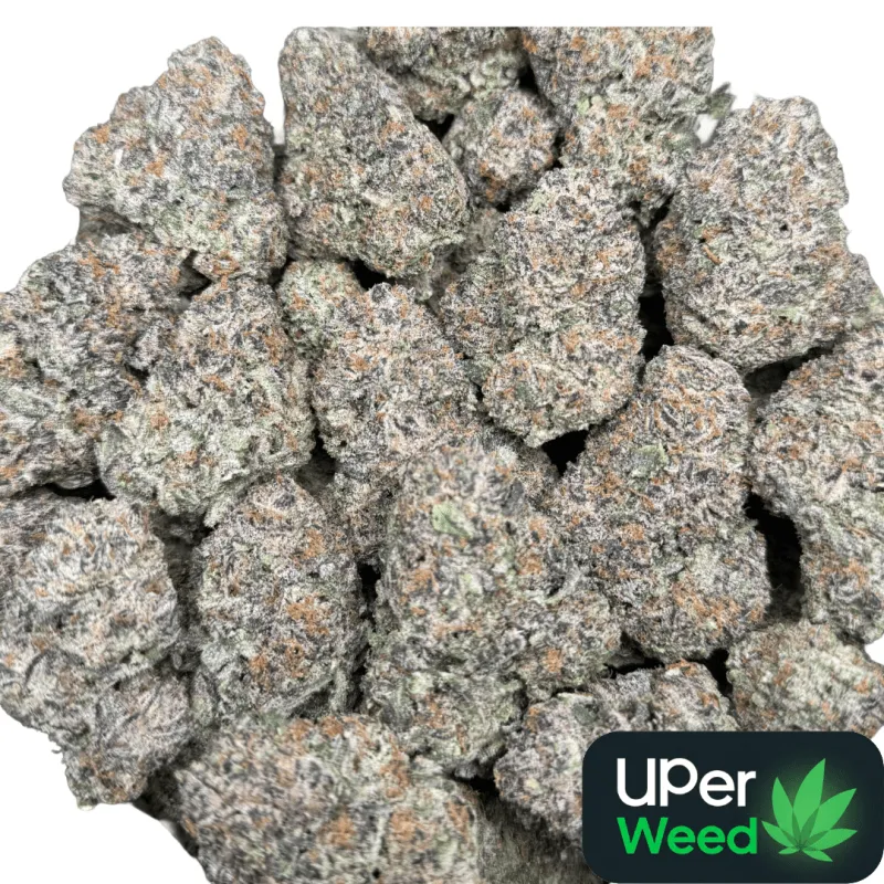 Dense green Dynamite Diesel buds with orange hairs and frost 14