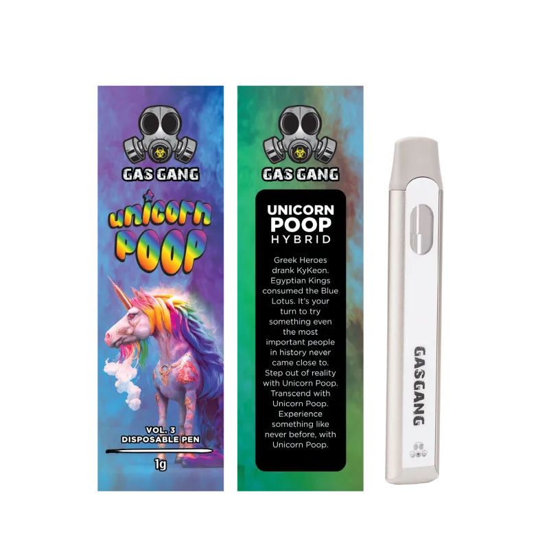 Red green and purple Gas Gang Cherry Lime Gelato Sativa 1g box and white pen 22