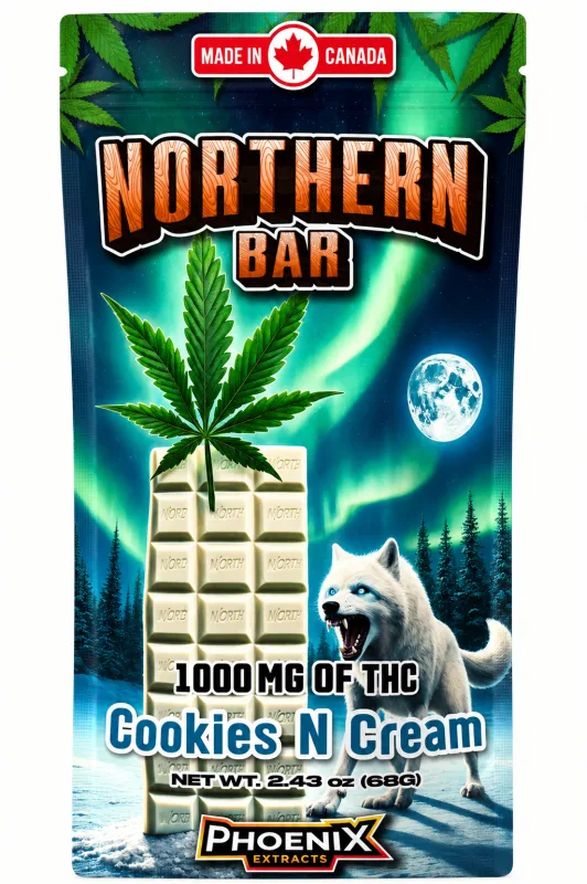 Northern Bar 1000mg THC pink Strawberry chocolate package 2