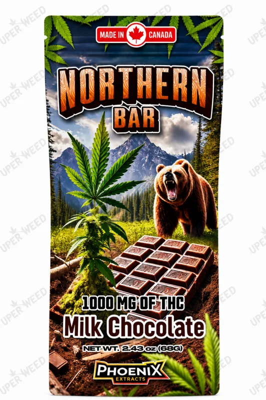 Northern Bar 1000mg THC pink Strawberry chocolate package 3