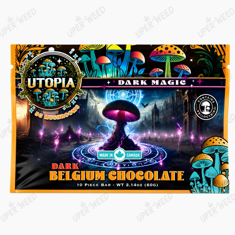 Orange Utopia Space Skor Bar package marked ten pieces and five grams of mushrooms 2