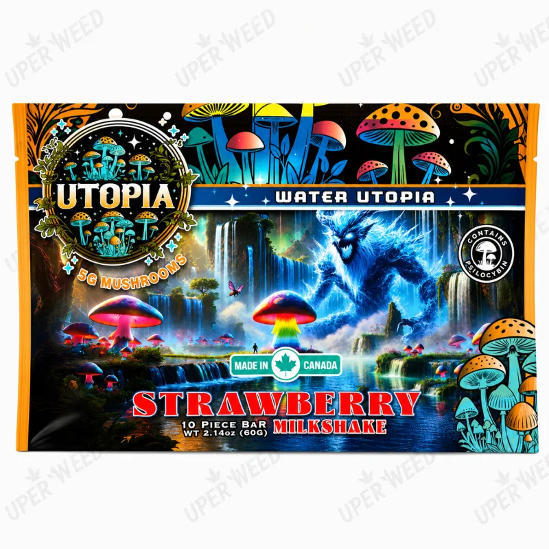 Orange Utopia Space Skor Bar package marked ten pieces and five grams of mushrooms 3