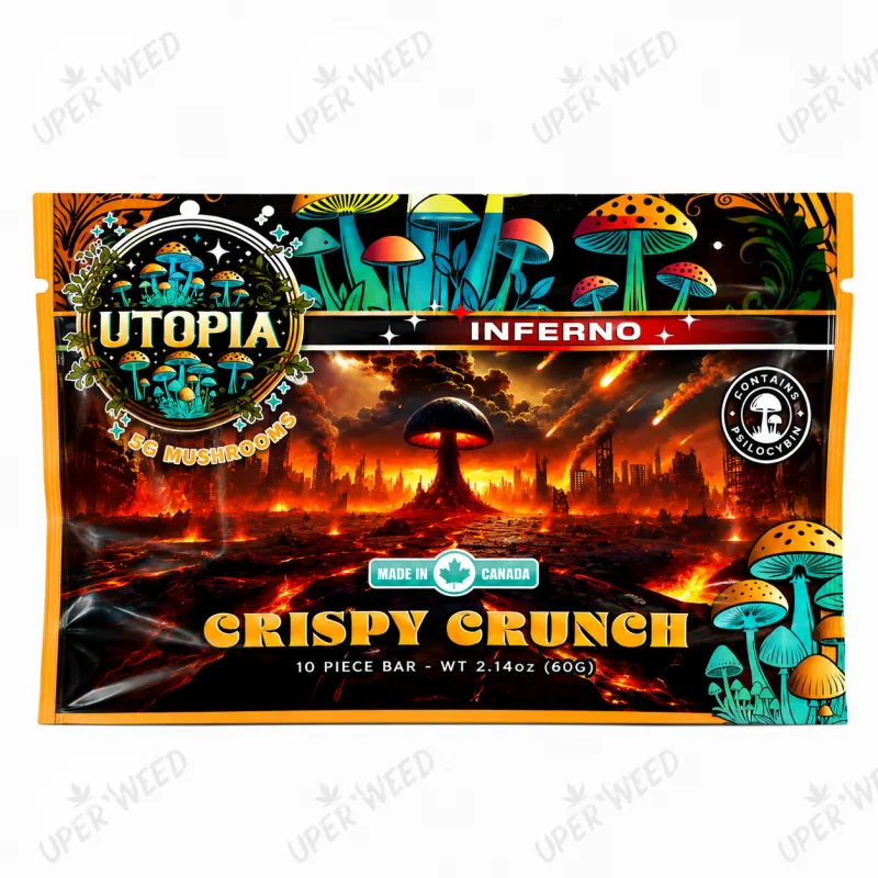 Orange Utopia Space Skor Bar package marked ten pieces and five grams of mushrooms 6