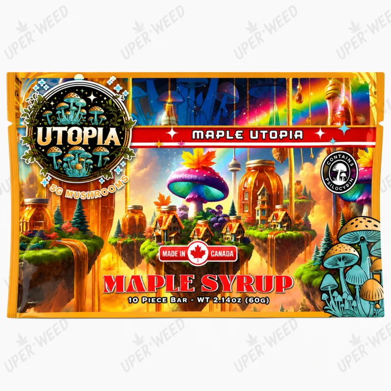 Orange Utopia Space Skor Bar package marked ten pieces and five grams of mushrooms 7