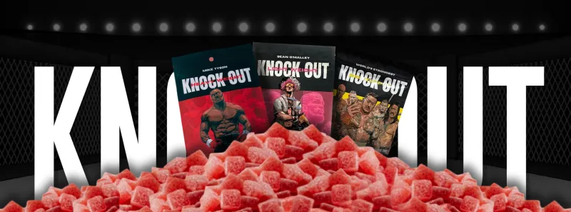 Black and green McGregor Knockout Middleweight pouch marked 21+ and 3000MG THC 2