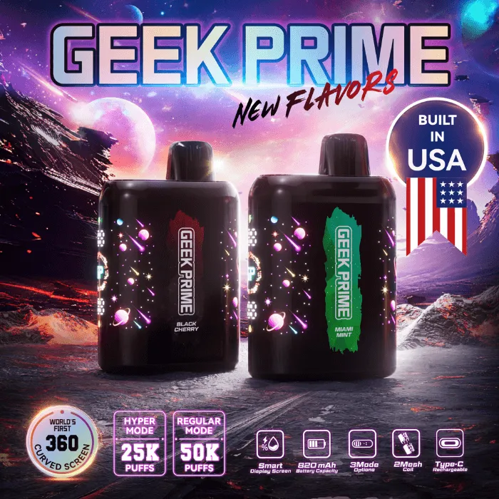 Blue Rancher Geek Prime nicotine vape box and black astronaut-themed device 2
